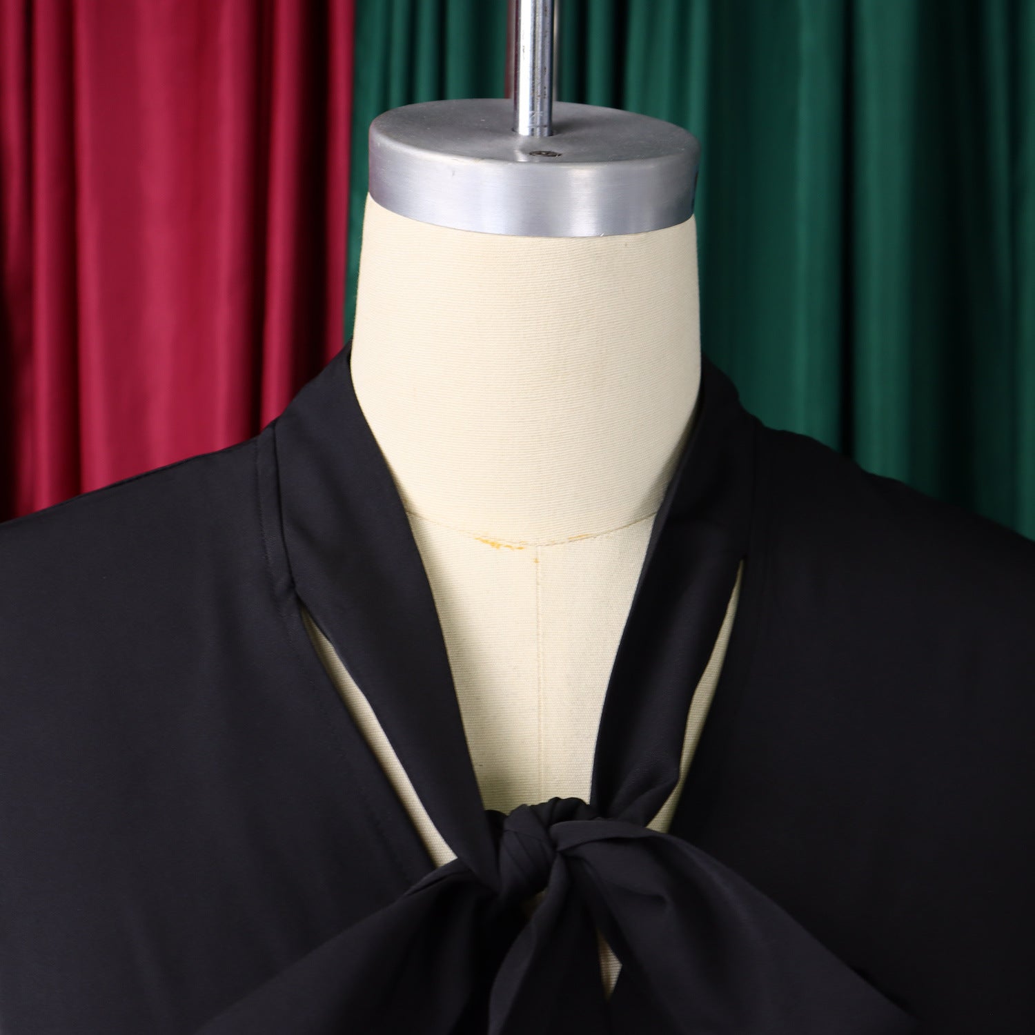 Women 3/4-sleeve tie dress with irregular pleats 32