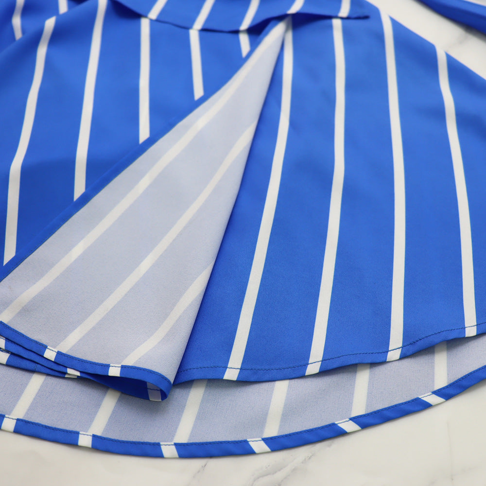 Fall High Waist Casual Turndown Collar Women's Shirt Dress 18