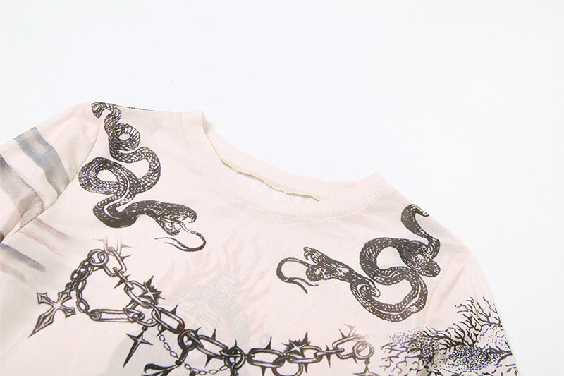 Autumn Women mesh embroidery See-Through Top and trousers two-piece set 13