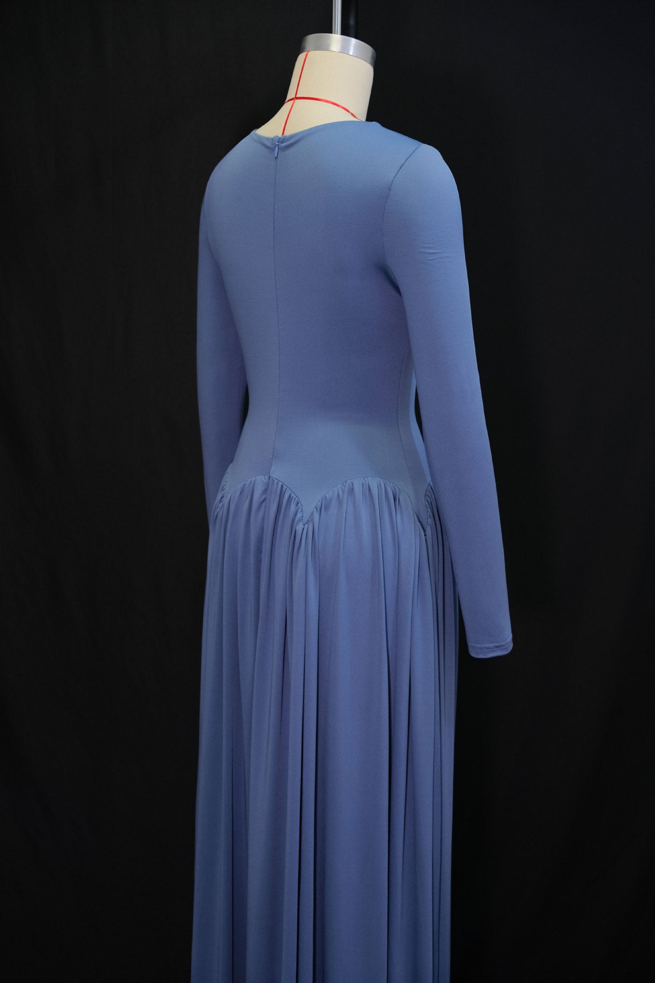 Women's Autumn Fashion Elegant Solid Color Long Sleeve Cut-Out Flared Dress 11