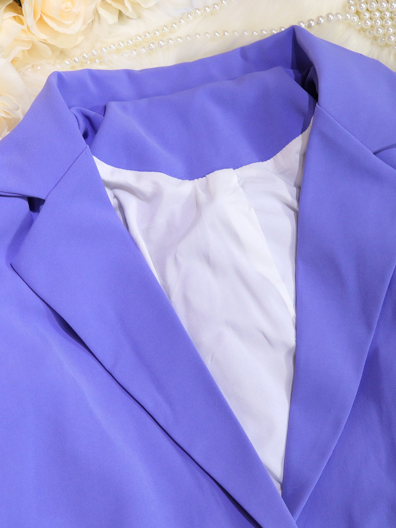 Autumn And Winter Solid Color Career Blazer High Waist Trousers Two-Piece Suit 8