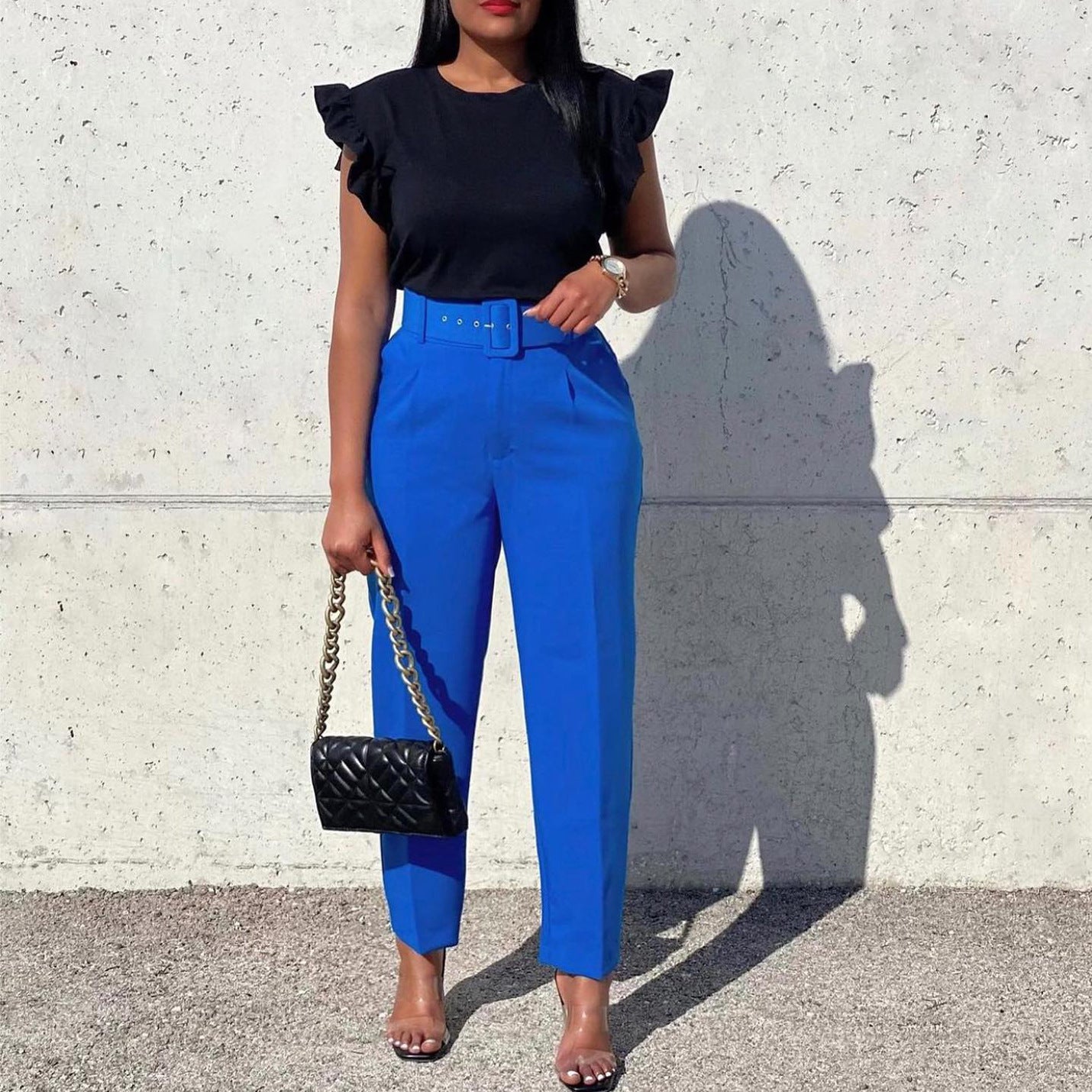 Autumn And Winter Chic Elegant OL Professional Trousers African High-Waist Casual Pants 6