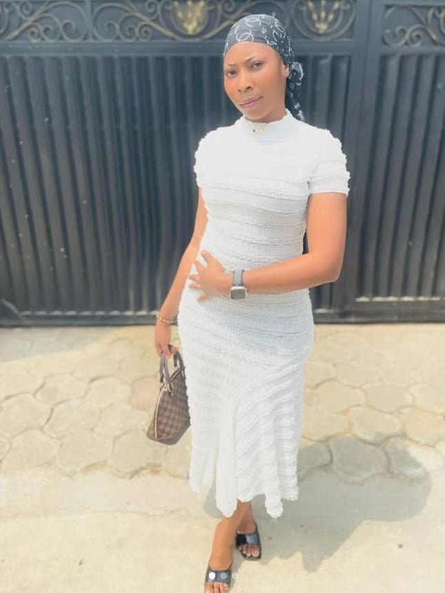 Women Summer Round Neck Short-sleeved Dress