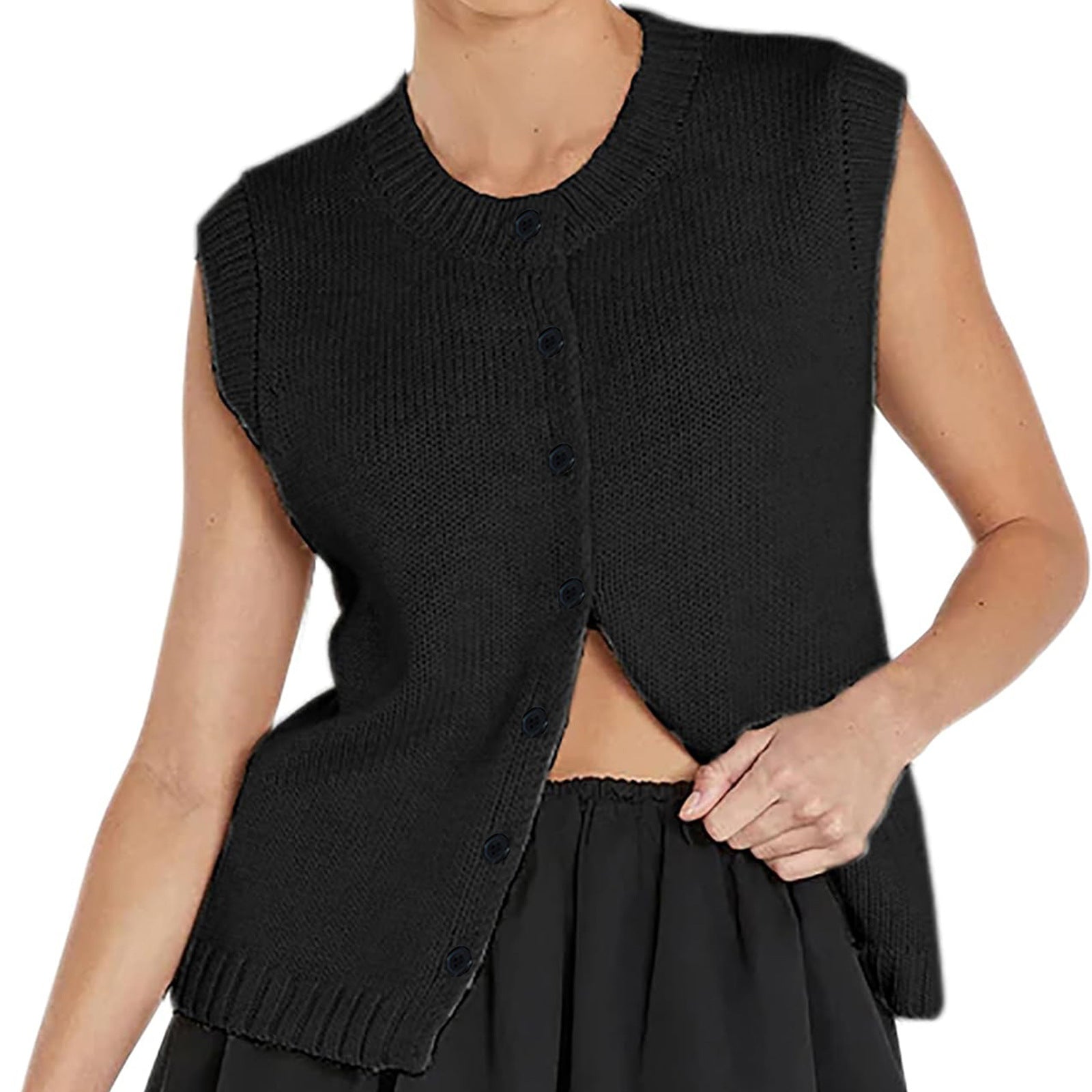 Women casual maillard style knitting vest 6