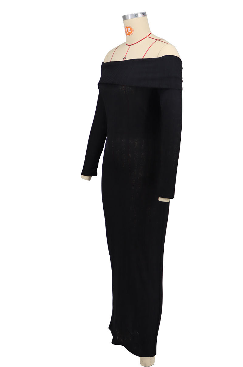 Women Solid Off Shoulder Maxi Dress 13