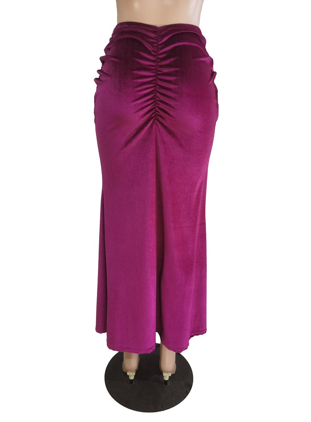 Women Casual Pleated Velvet Skirt 9
