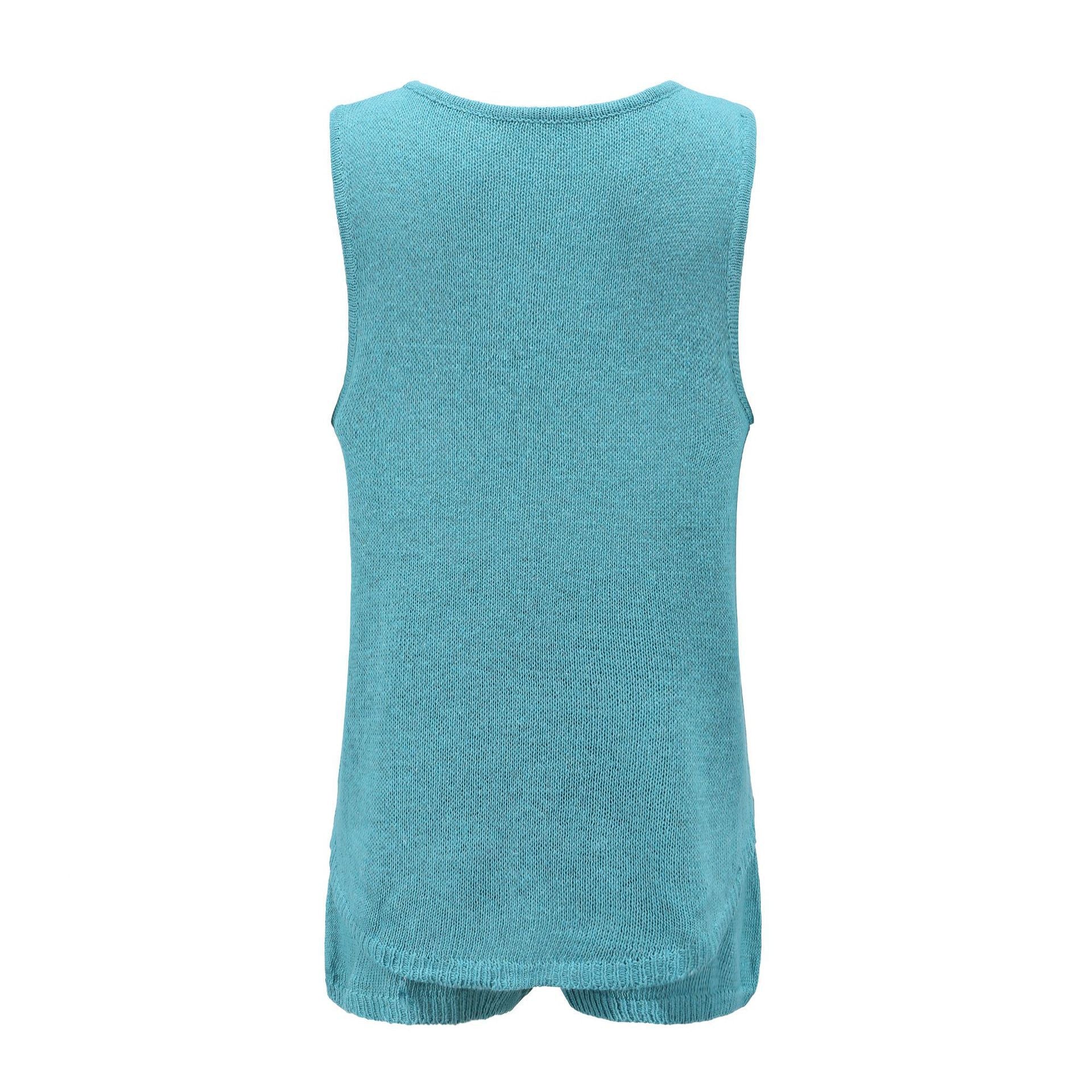 Summer fashion casual deep V-neck knitting vest and shorts two-piece set 23