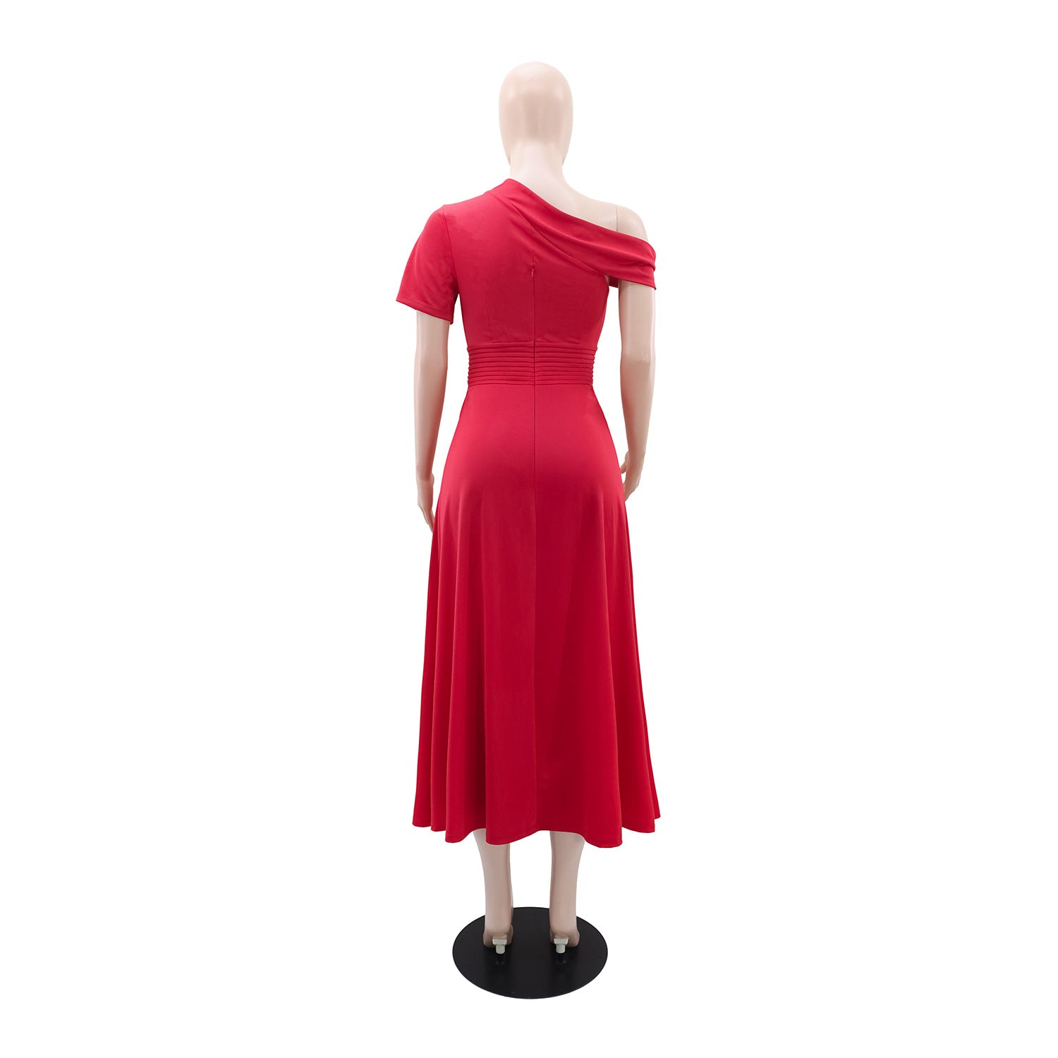 Women Casual Off-The-Shoulder Solid Dress 5