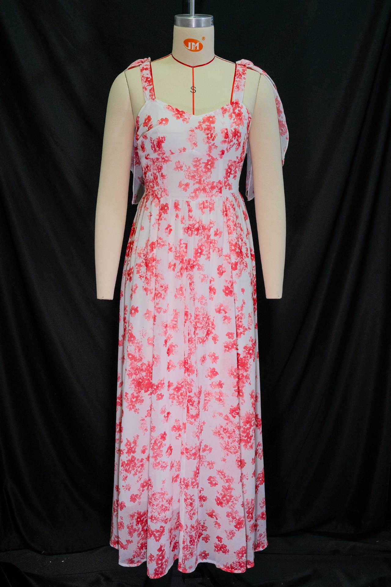 Women Summer Suspender Printed Lace-up Dress 7