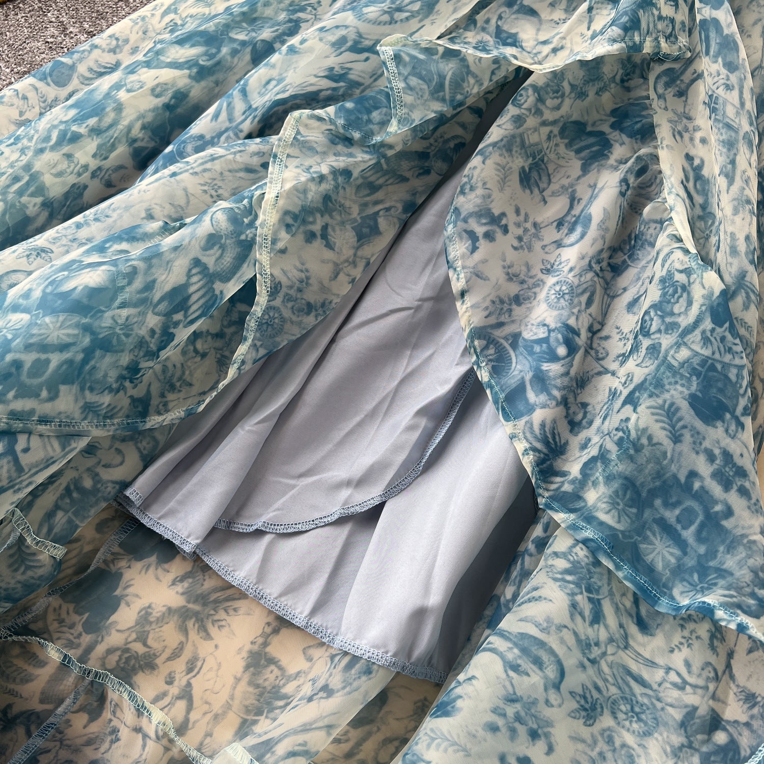 Organza Square Neck Puff Sleeve Chic Slim Waist Holiday Dress 9