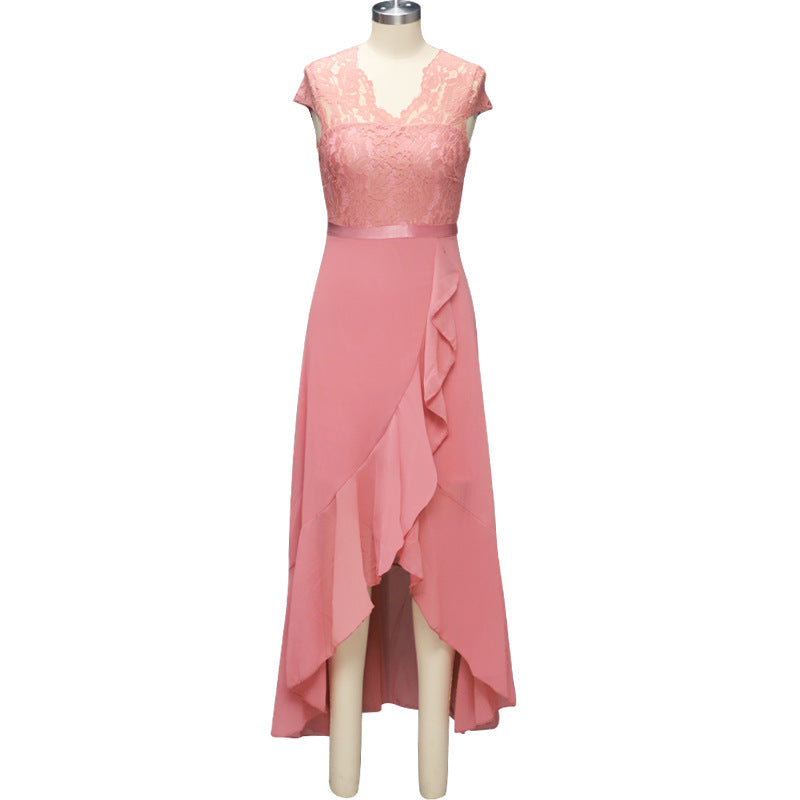 Women v-neck sleeveless lace mesh dress 16