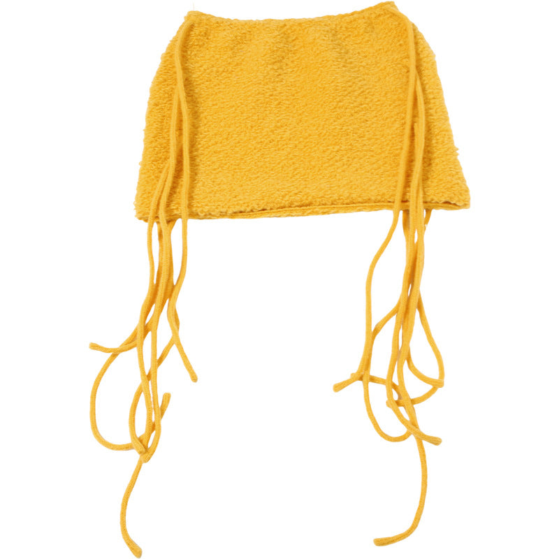 Women Summer Street Trend Solid Knitting Tassel Bodycon Skirt 6