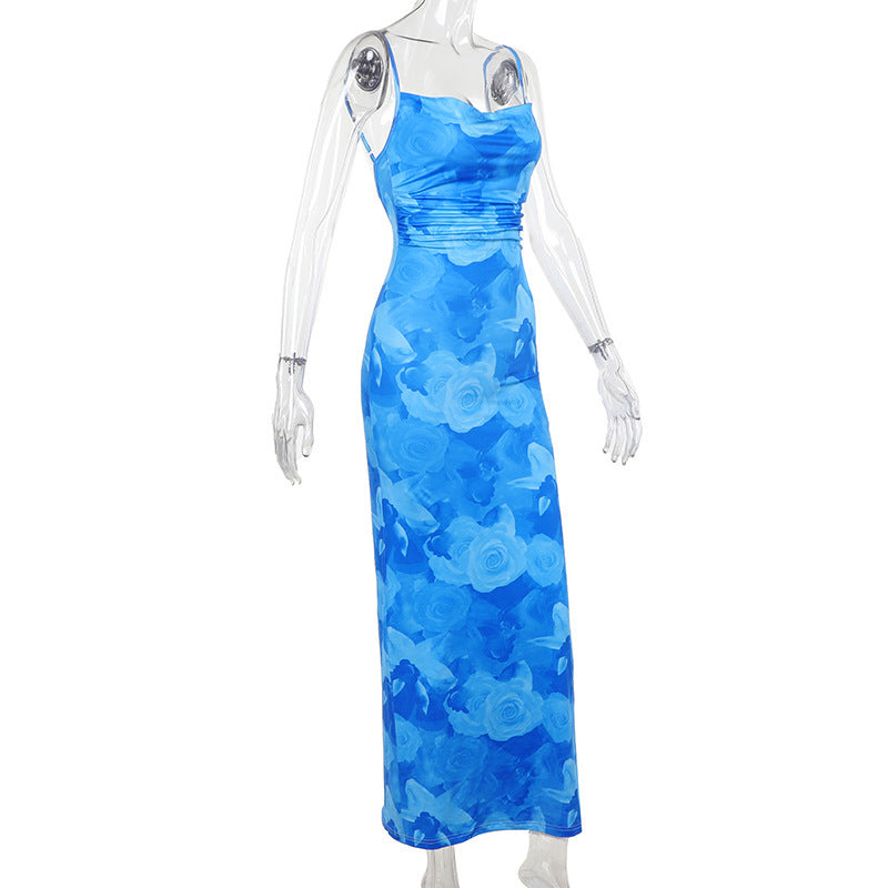 Women summer printed hooded Strap Bodycon Dress 10