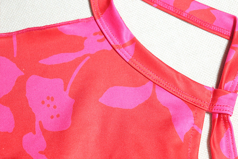 Women Sexy Printed Suspender Backless Strappy Top and Skirt Two-piece Set 17