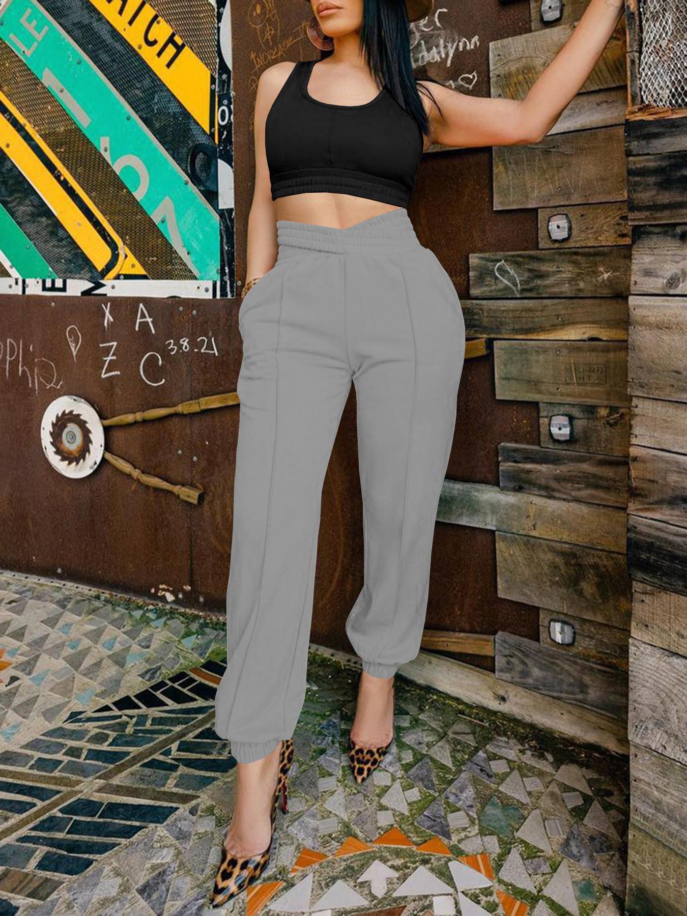 Women Spring Casual Solid Pants 12