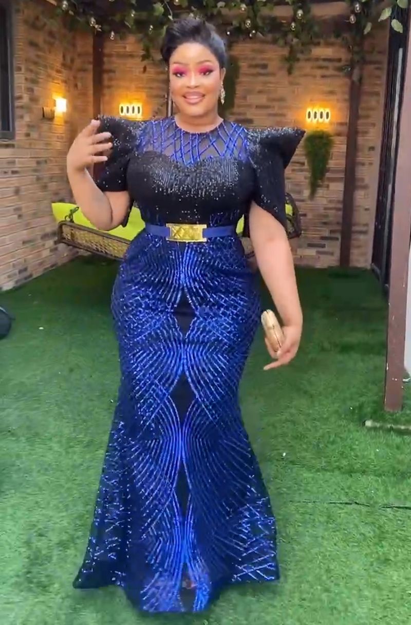 Sequined Christmas Party Evening Dress African Women's Dress 8