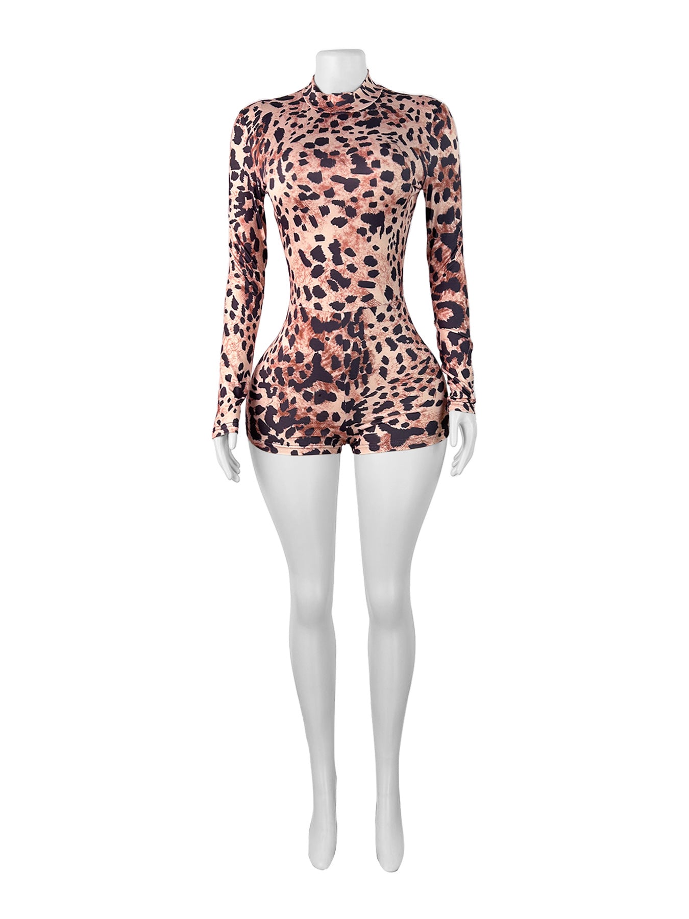 Women Leopard Zipper Print Jumpsuit 11