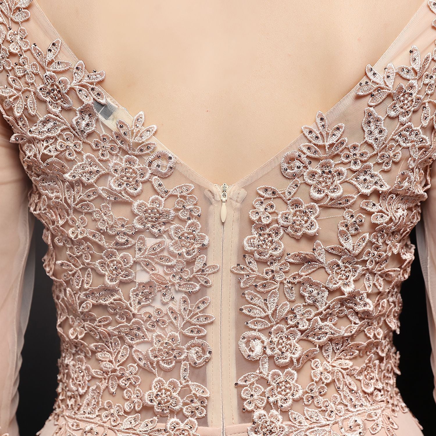 Autumn Occasional Formal Lace Upper V-Neck Mermaid Evening Dress 25