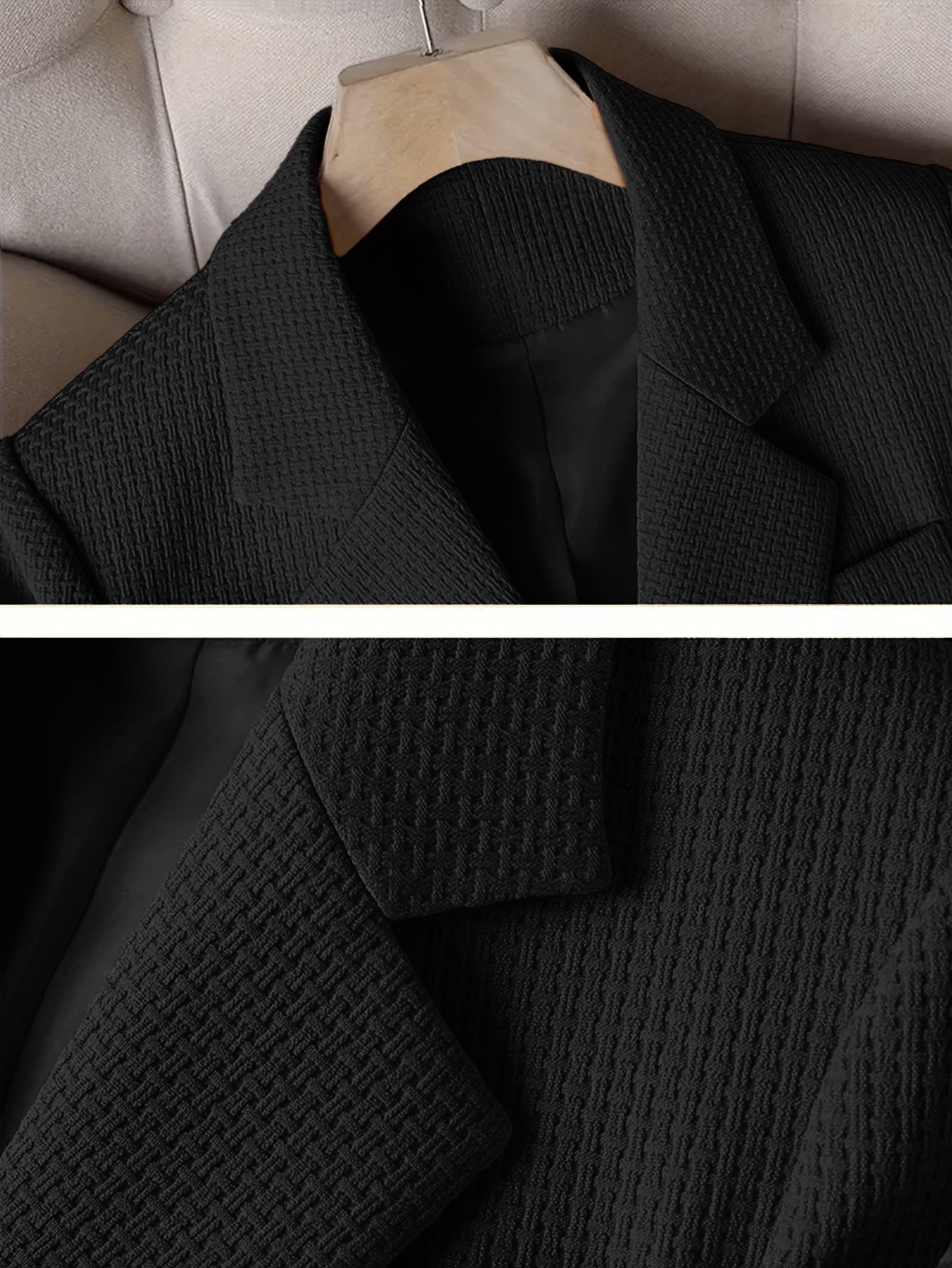 Women Turndown Collar Retro Elegant Career Button Blazer 20