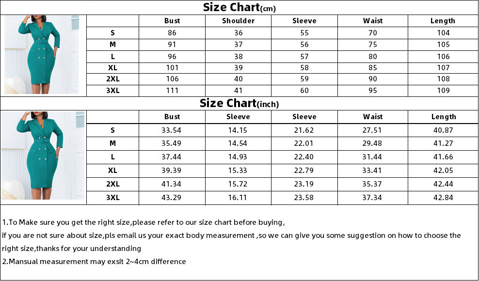 Chic Career Ol Turndown Collar Solid Color Double Breasted Plus Size African Dress 12