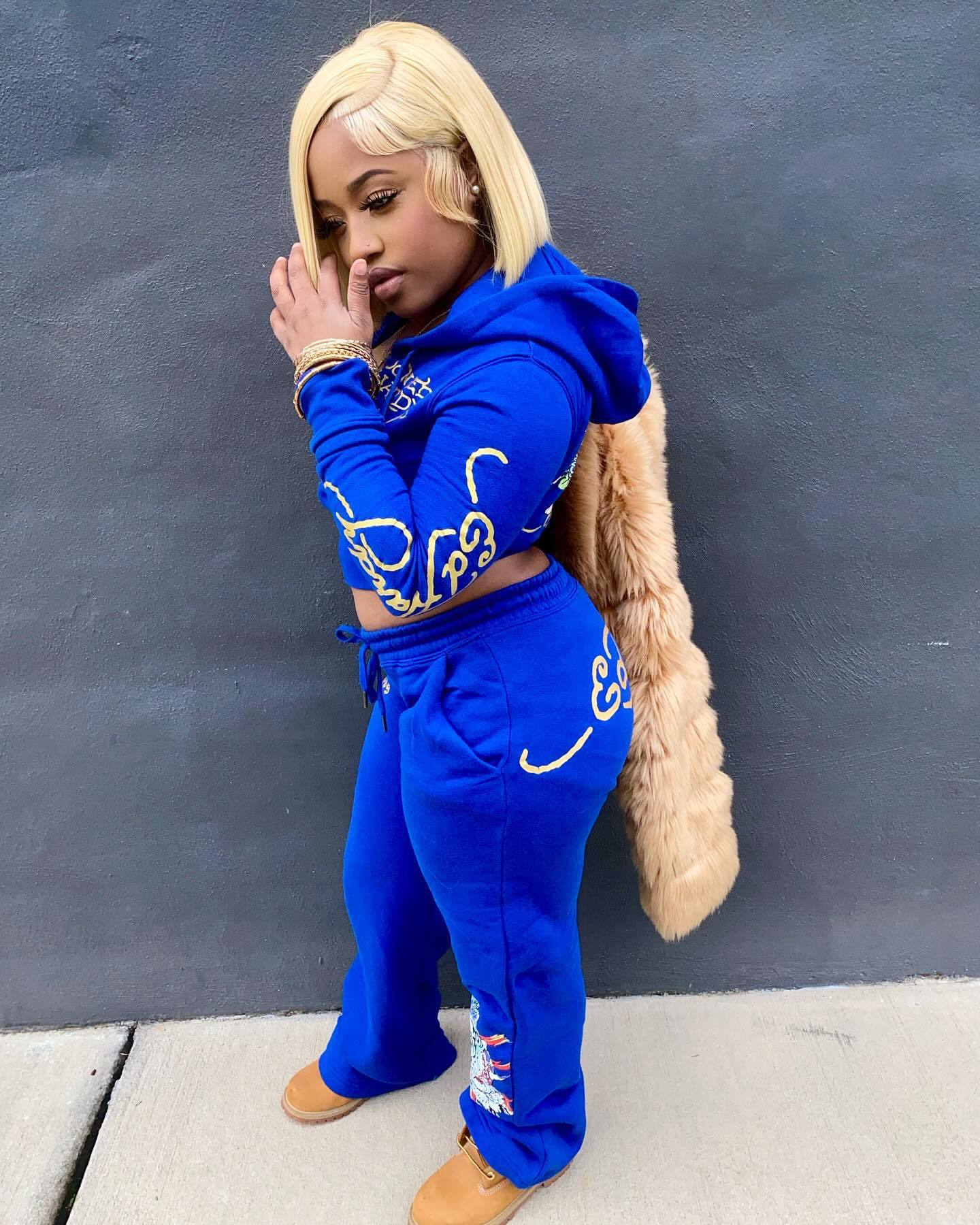 Women printed long-sleeved Top and Pant two-piece set 10