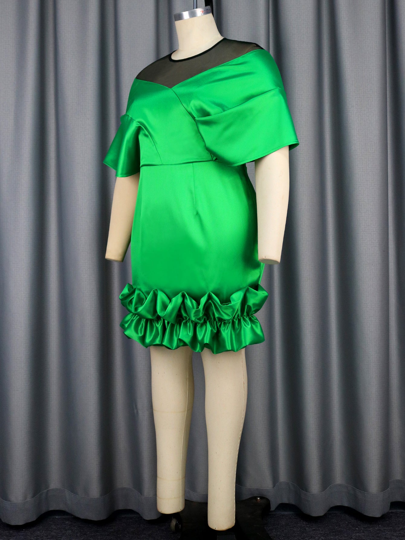 Women See-Through Elegant Shawl Sleeve Formal Party Bodycon Dress 8