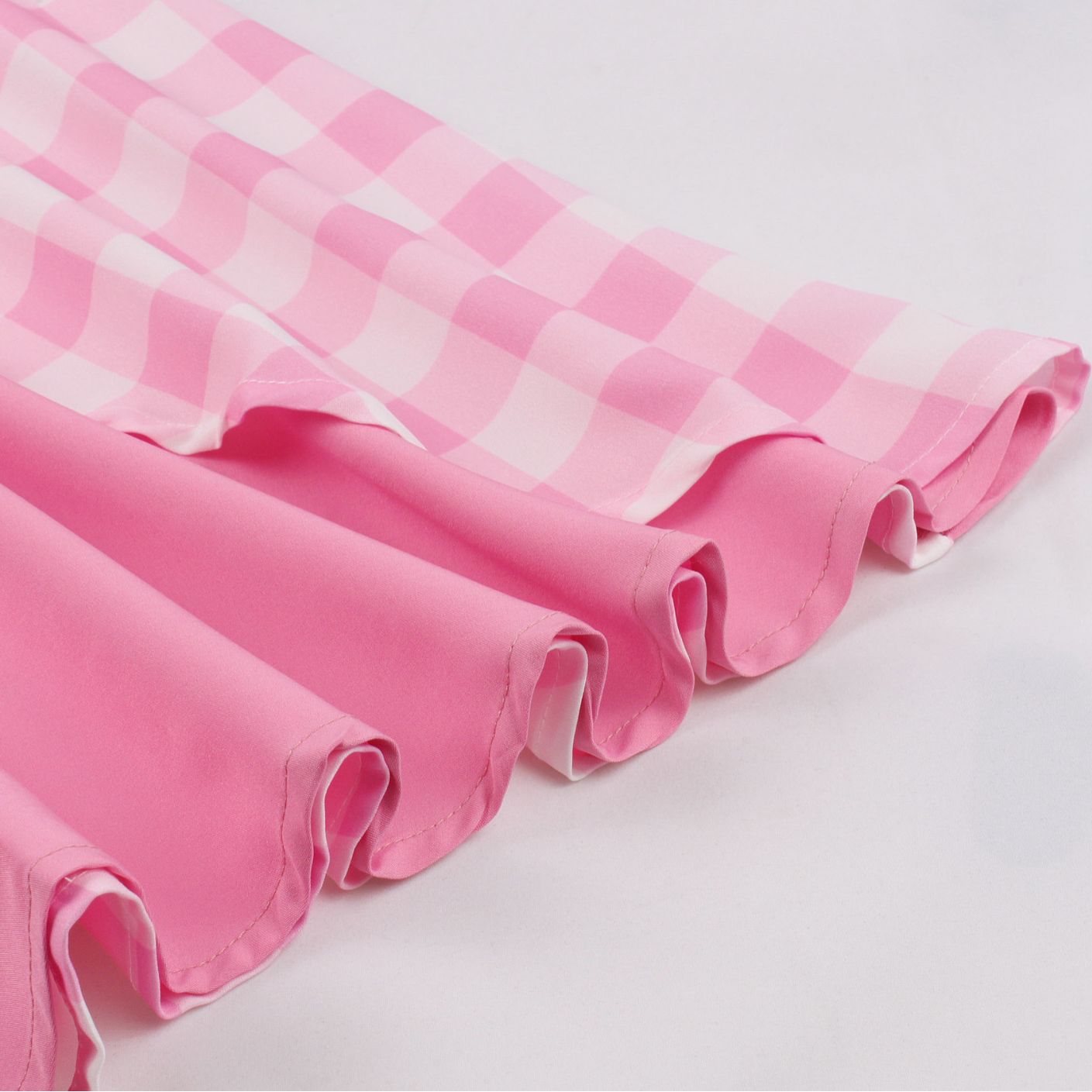 Women's  Summer Slim Waist Sweet Halter Neck Straps Pink Plaid Dress 12