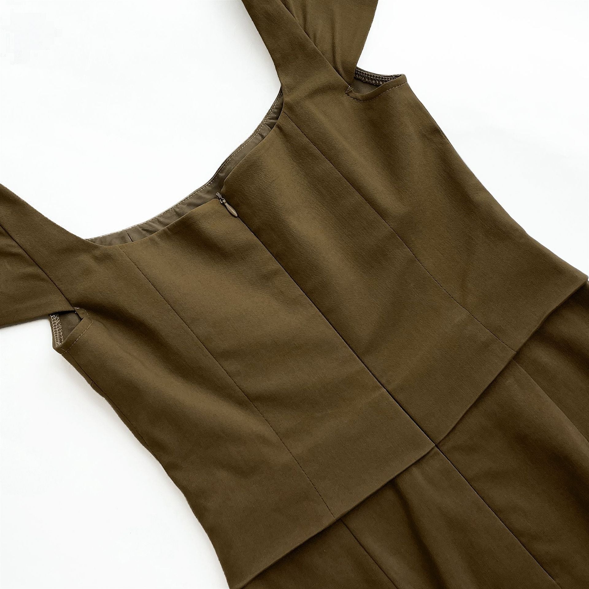 Women Square Neck Backless French Bodycon Dress 16