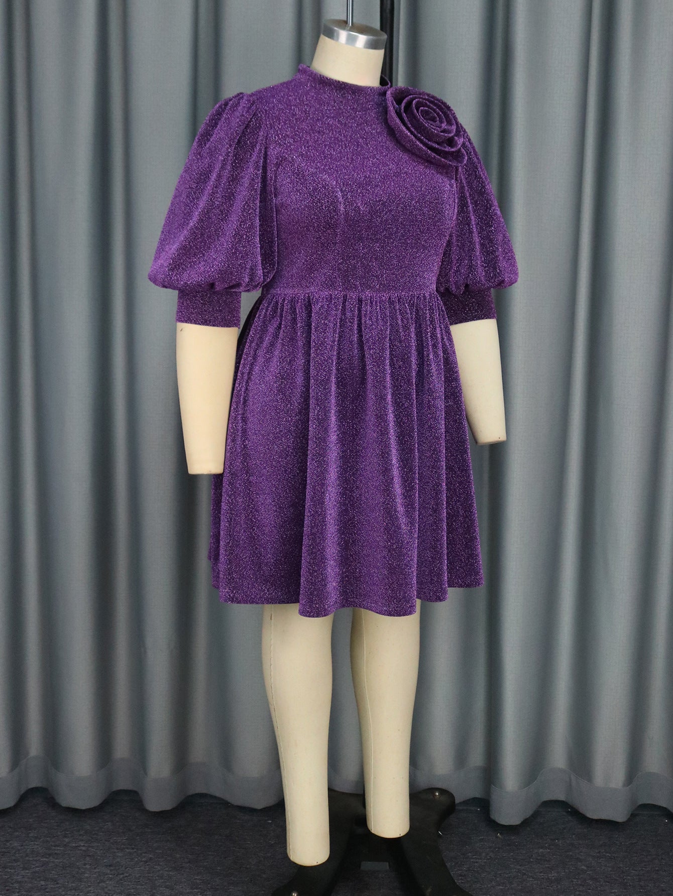 Women Solid Party Formal Party Floral Dresses 10