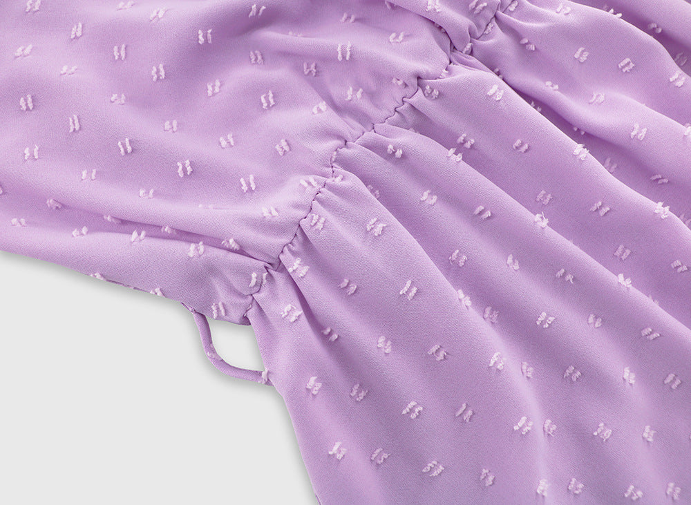 Women v-neck long sleeve jacquard dress 16