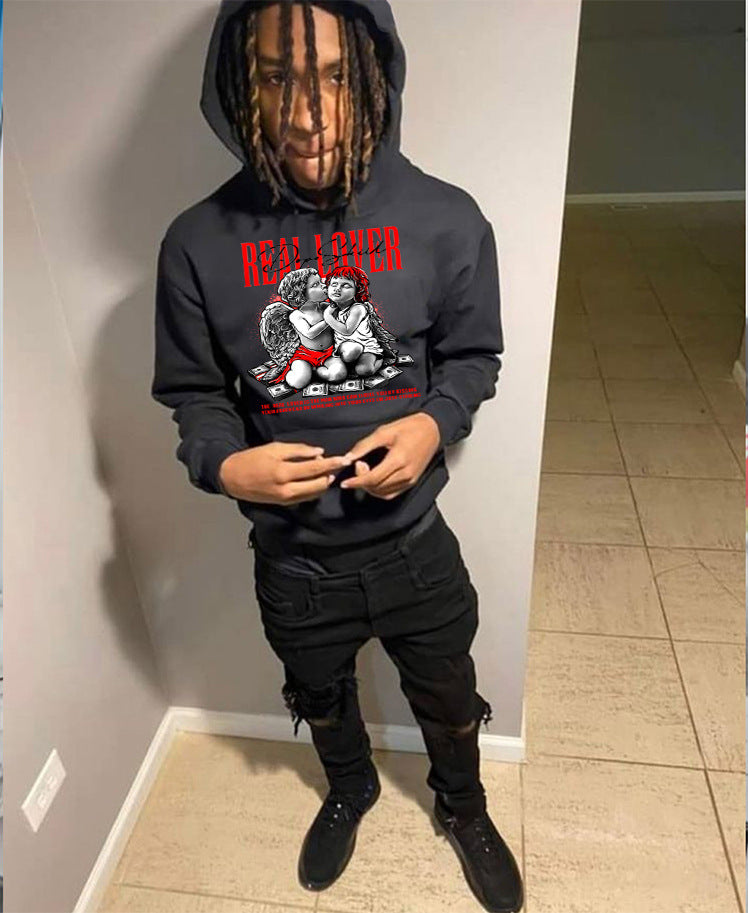 Men's Autumn Printhip-Hop Street Loose Hoodies Men's And Women's Couple Hoodies 3