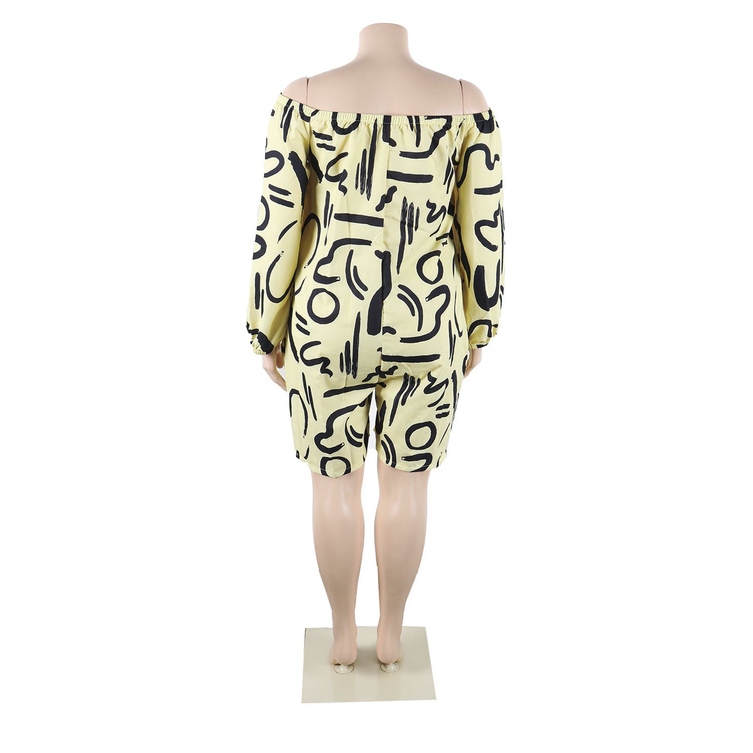 Sexy Casual Print Off Shoulder Plus Size Jumpsuit 12