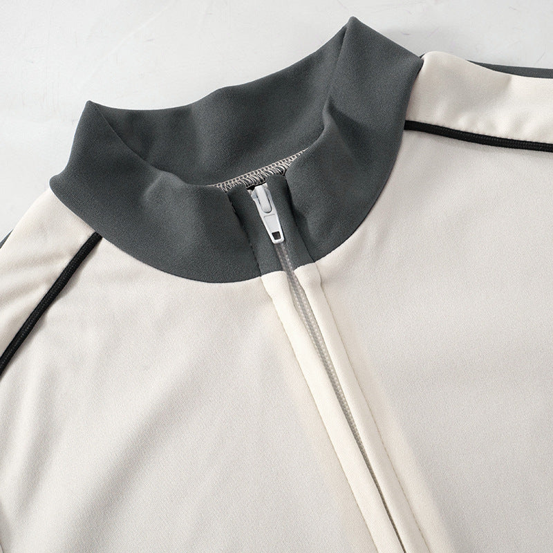 Women Stand Collar Fitness Sports Top and Shorts Two-Piece Set 10