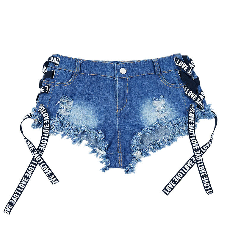 High Waist Ripped Sexy Summer Plus Plus Size Trendy Super Short Denim Shorts Women 8