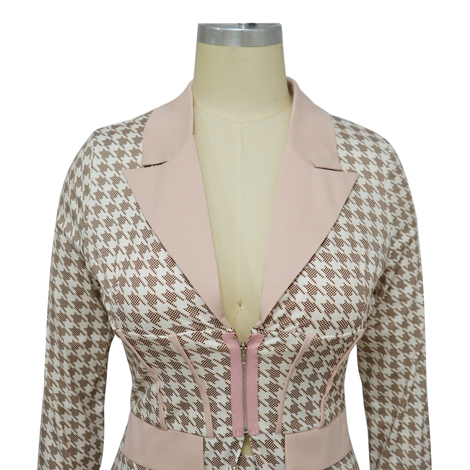 Turndown Colloar Print Two-Piece Suit 14