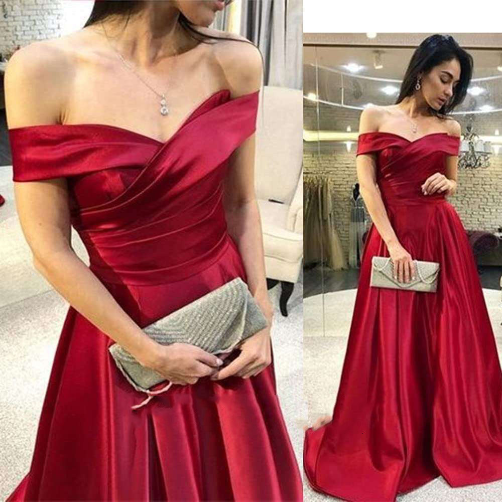 Women Off Shoulder trailing evening dress（Processing time need 3-6 days）