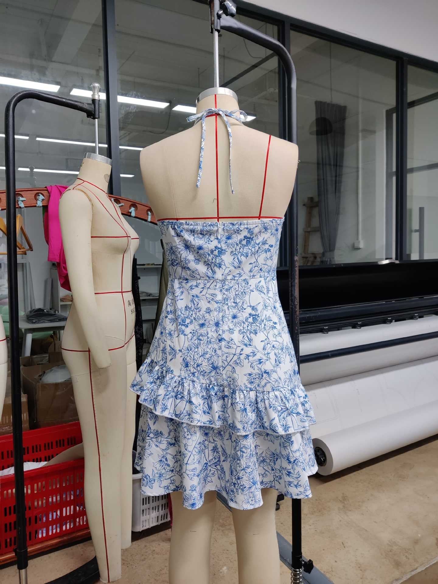 Women floral cascading ruffles dress 10