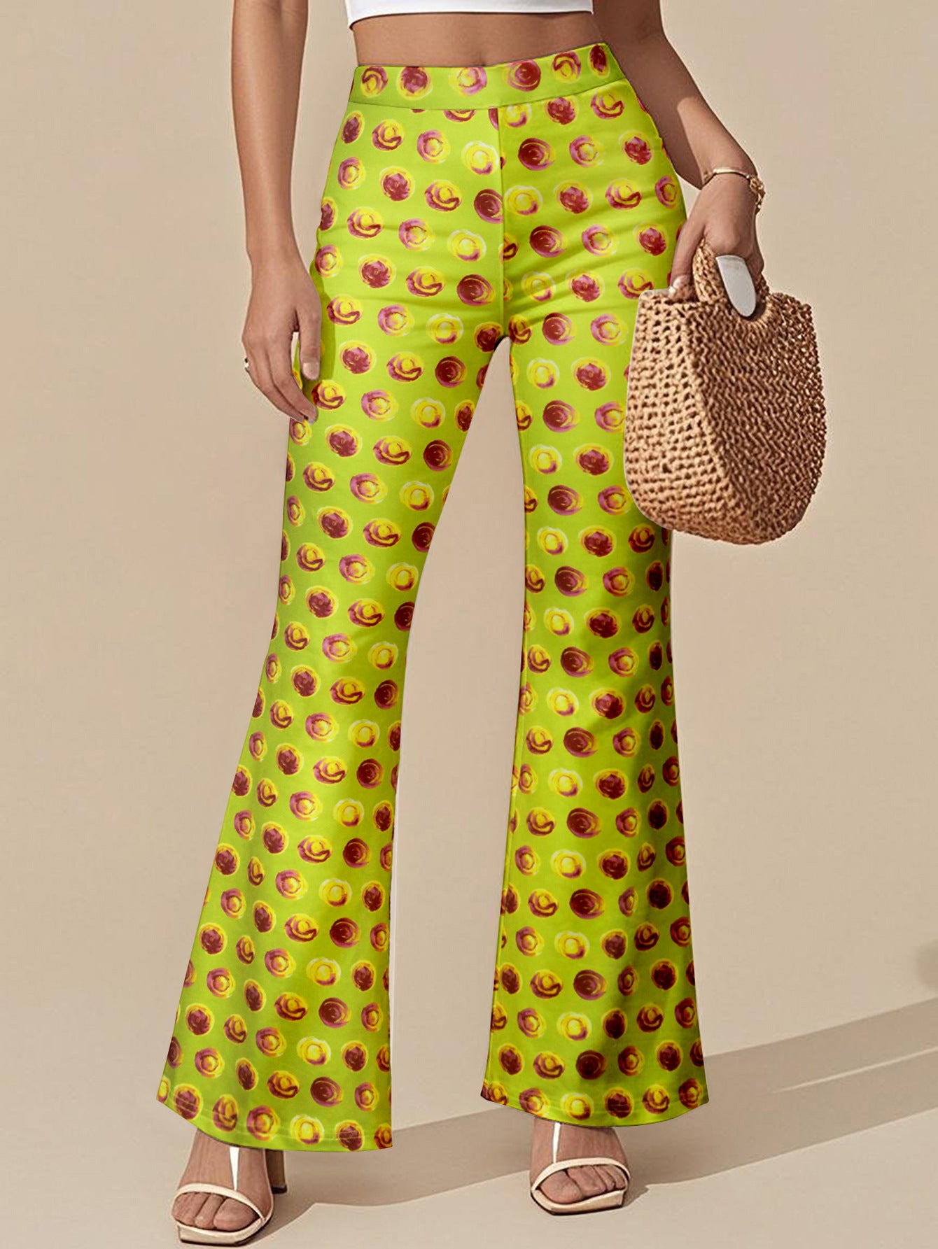 Women's Fashion Elegant High Waist Flared Pants 5