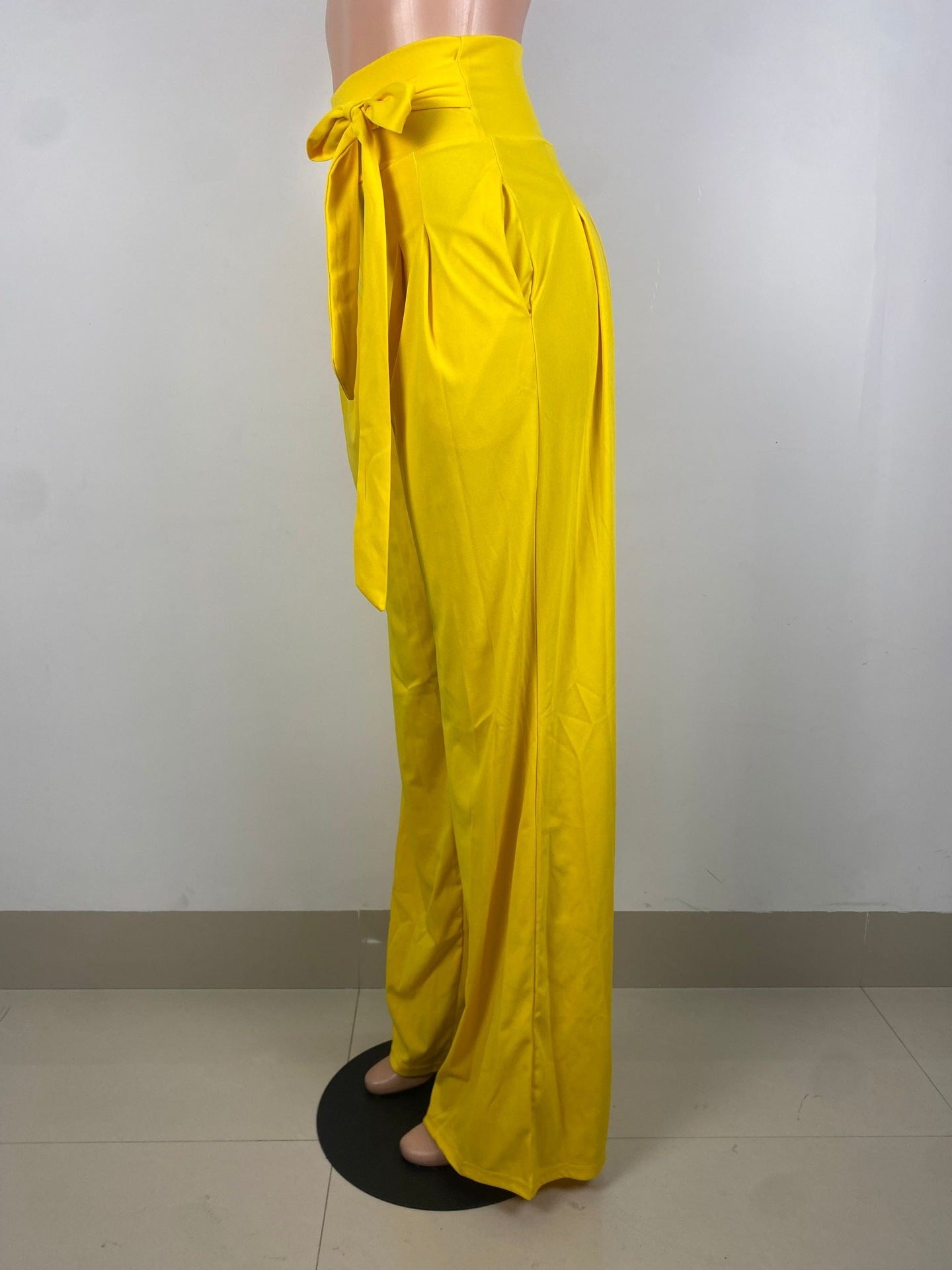 Women Spring  High Waisted Casual Wide Leg Pants 7