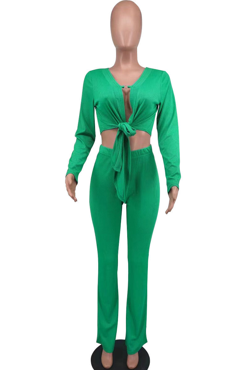 Women Autumn Casual Long Sleeve Top and Pant Two-piece Set 11