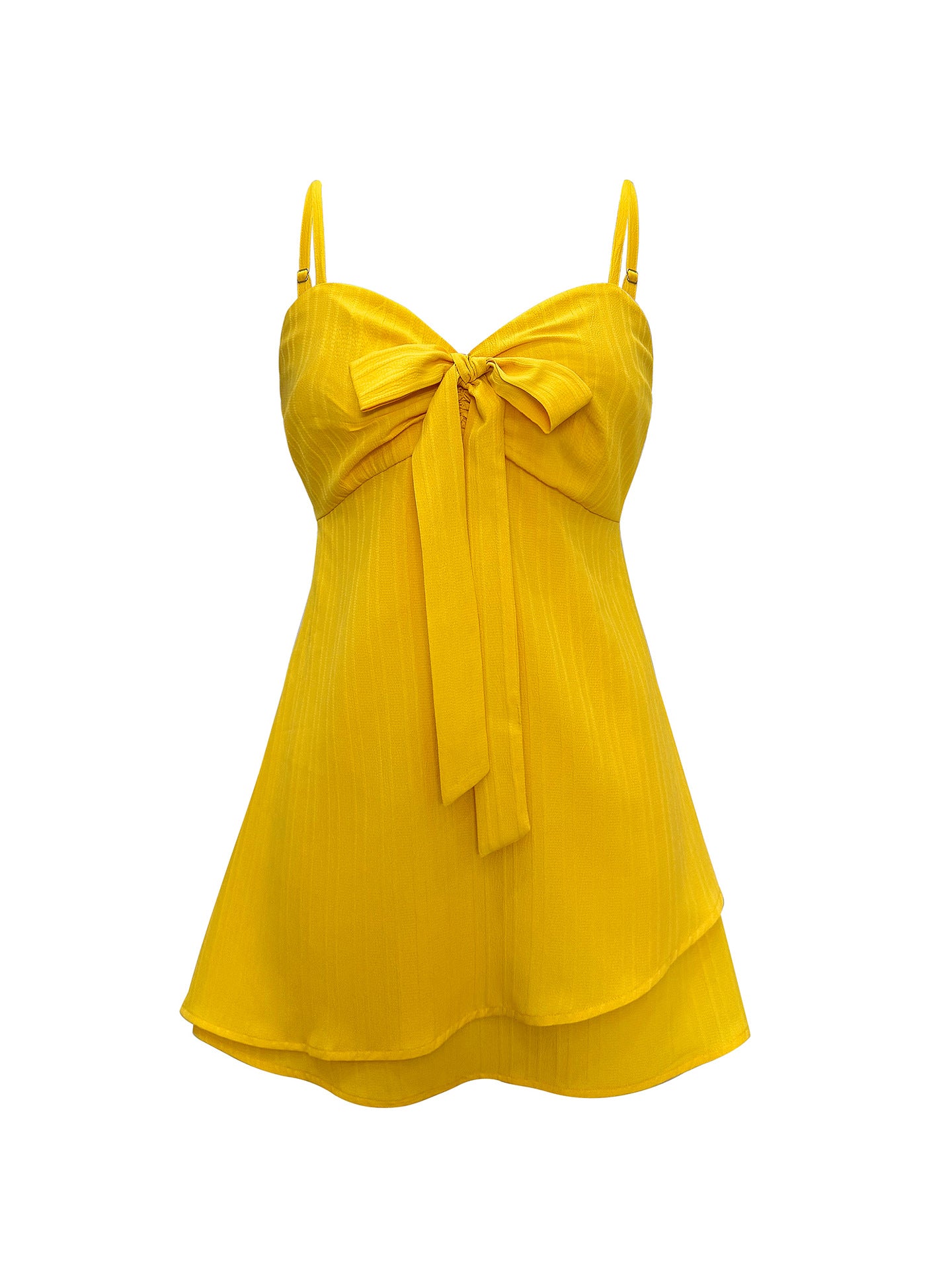 Women Bow Beach Solid Holidays Mini Dress 4