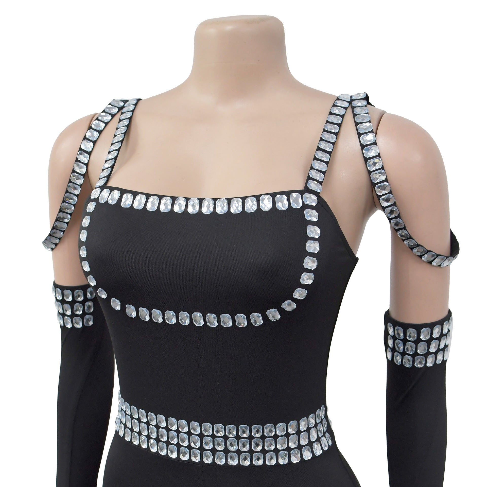 Fashion Women Strap Beaded Long Jumpsuit 9