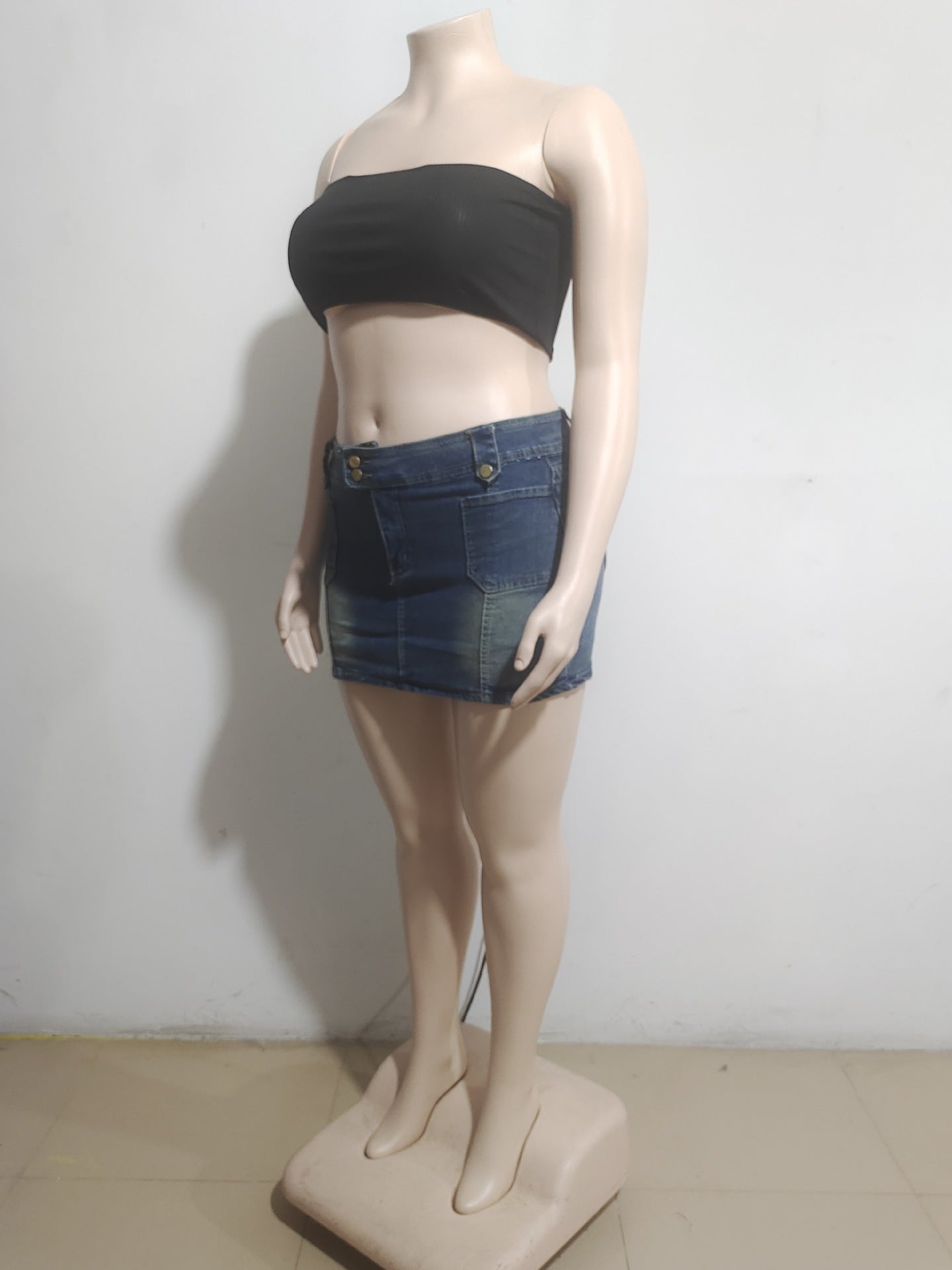 Women Sexy Retro Washed Bodycon Denim Skirt 6