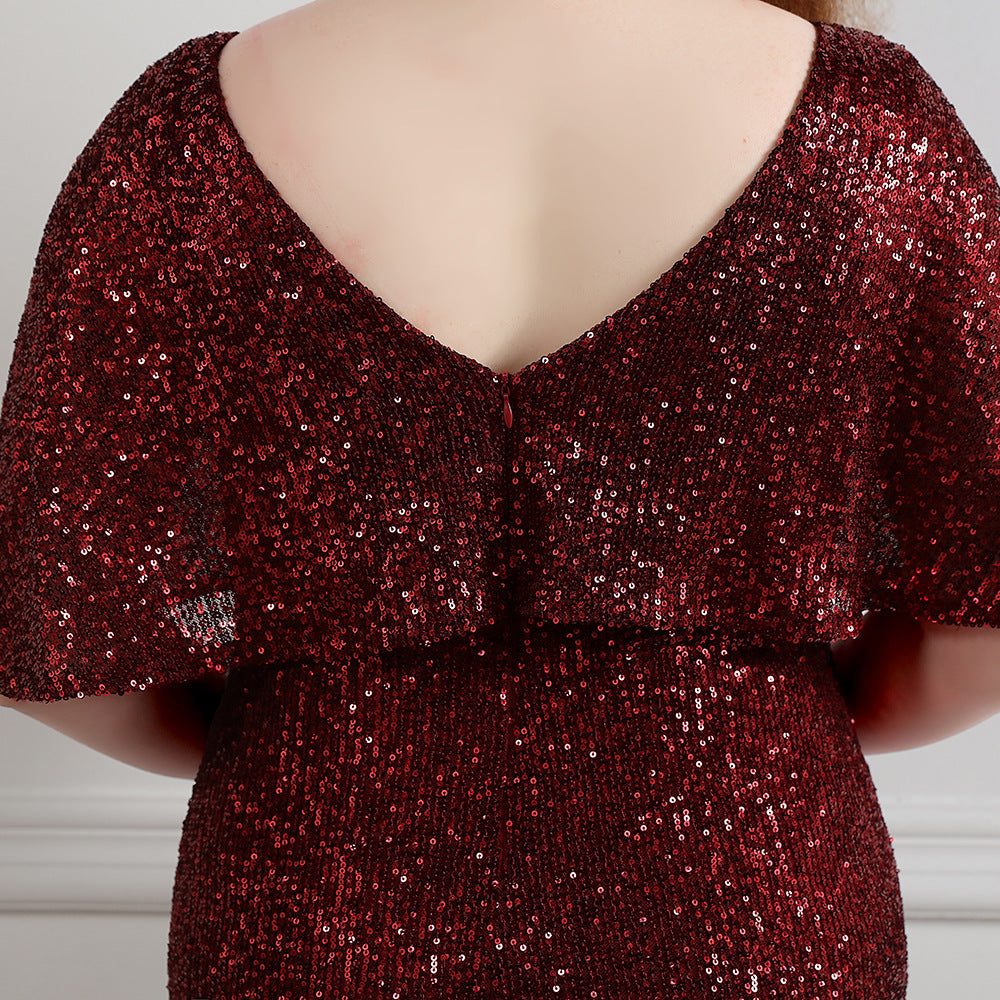Spring and Summer Plus-Size Long Sequin Formal Party Evening Dress 37
