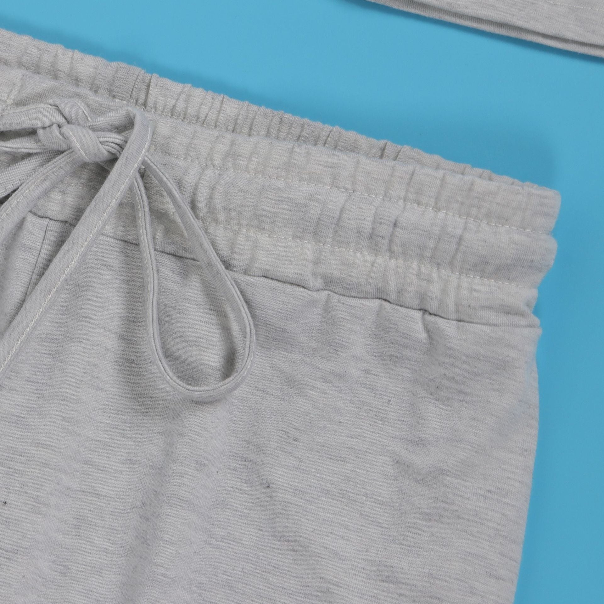 Women Solid Casual Slash Shoulder Top and Pant Two-piece Set 23