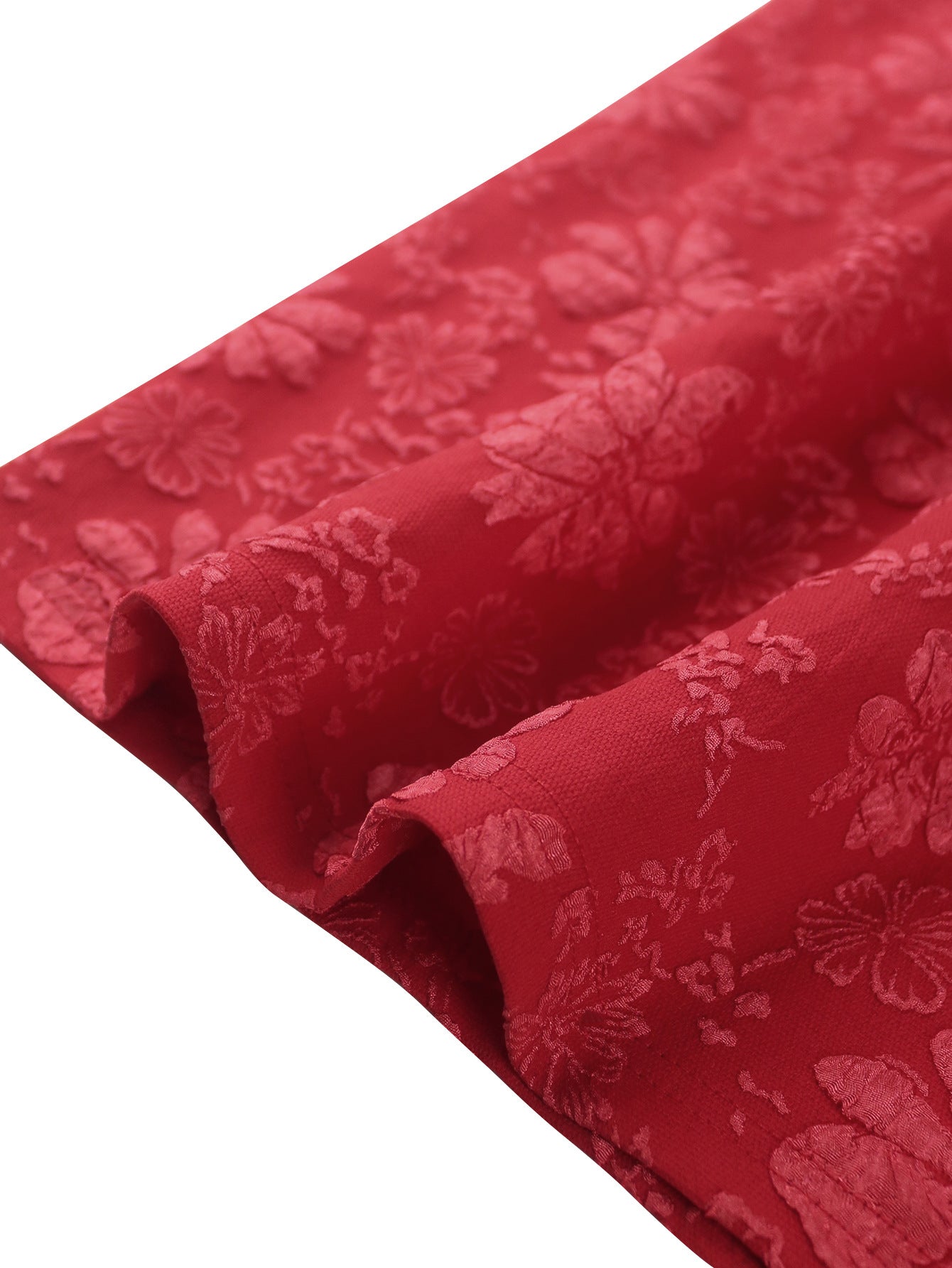 Elegant Lace Jacquard High-Waist Ruffle Bodycon Formal Party Evening Dress 14