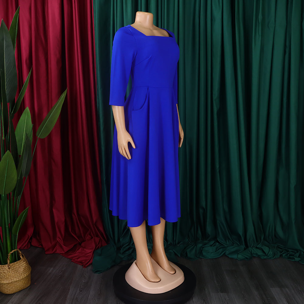 Women Autumn and Winter Pocket African Dress 17