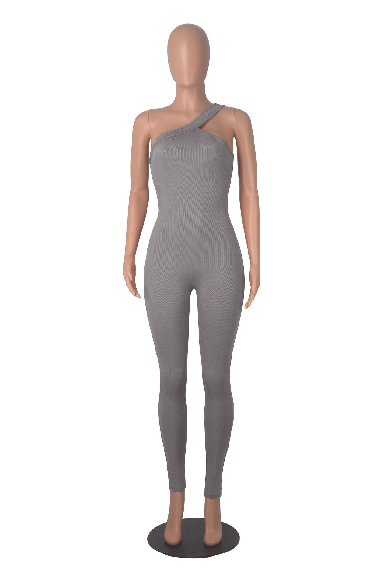 Quick-Drying Ribbed Yoga Jumpsuit One-Piece Sleeveless Stretch Tight Fitting Romper 21