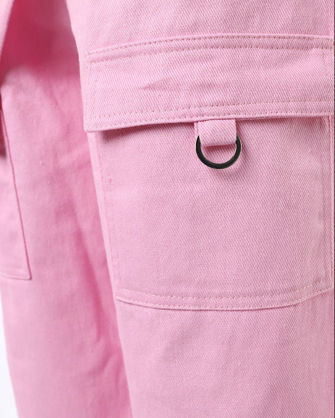 Women American Retro Pocket Overalls 11