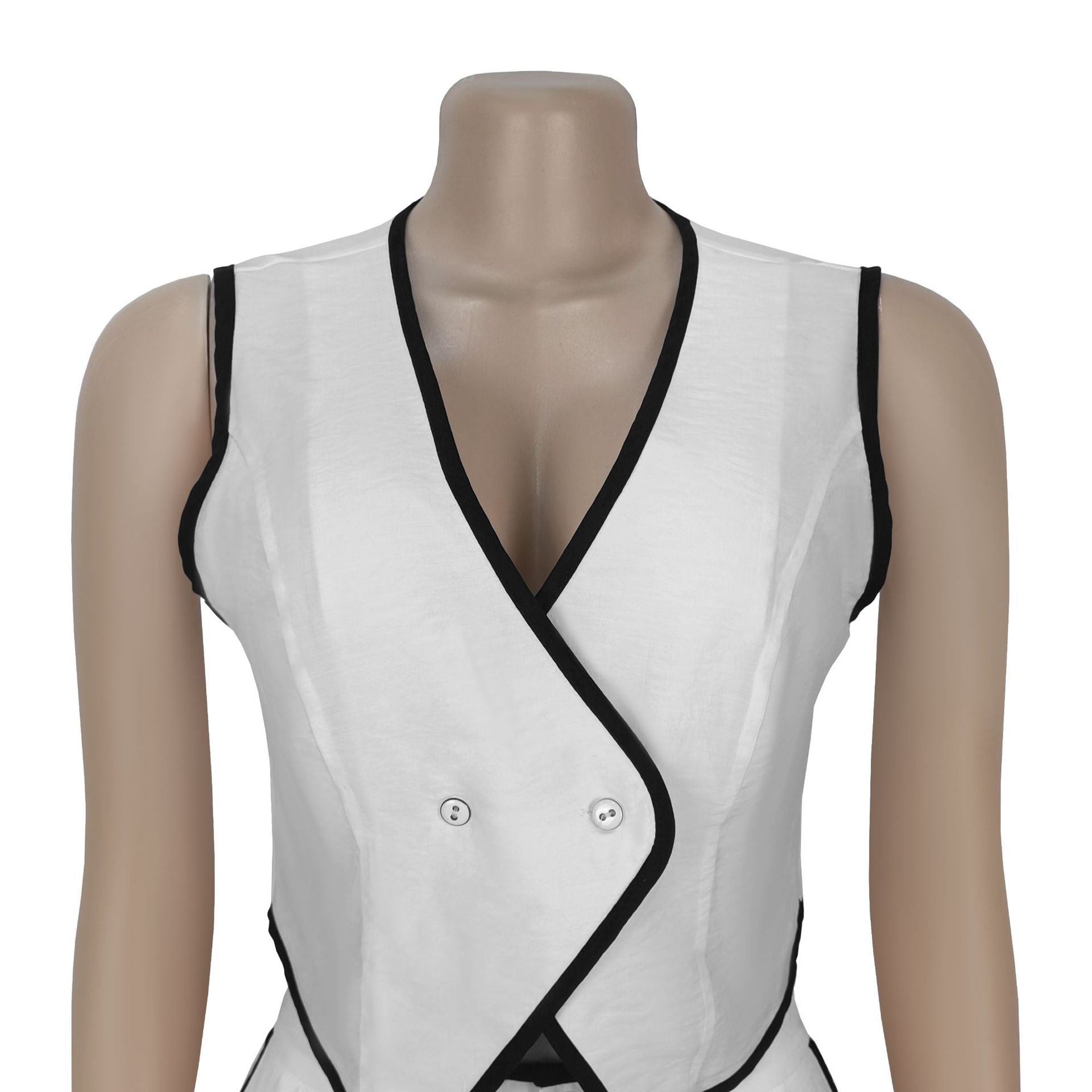 Women casual v-neck button top and trousers two-piece suit 15